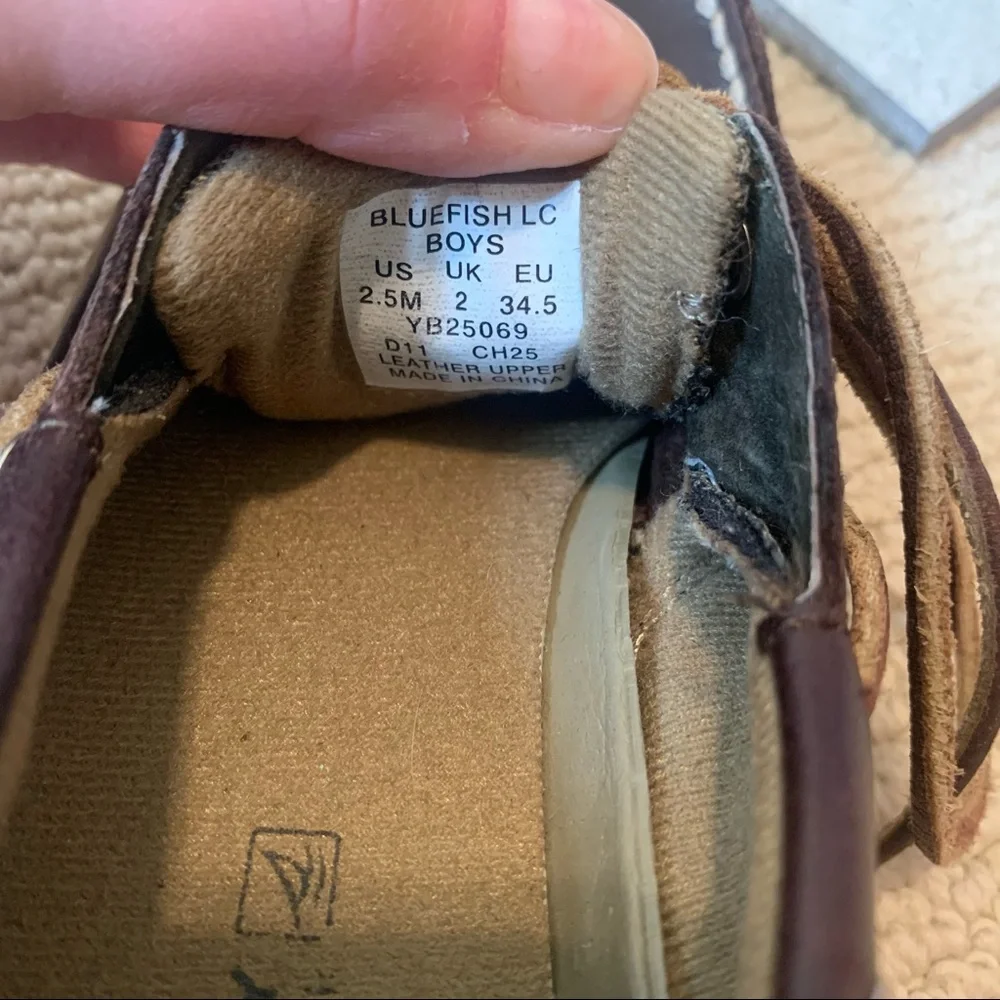 Boys Sperry’s Brown Leather Boat Shoe- 2.5